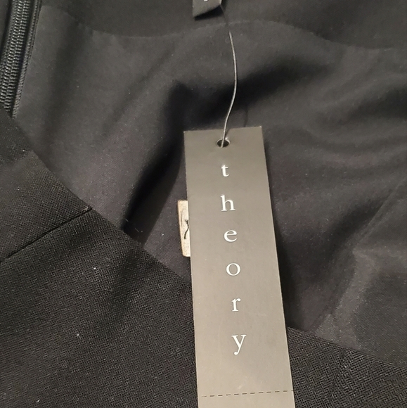 Theory Golda Black Pencil Skirt Slit Preppy Wool Office Classic Neutral Work 0 - Picture 13 of 14